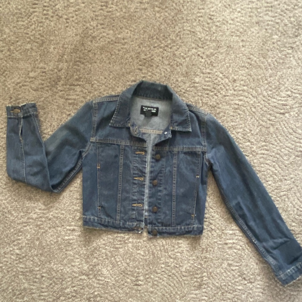 Ralph Lauren Polo Jeans Co Cropped Denim Jacket Size Petit XS